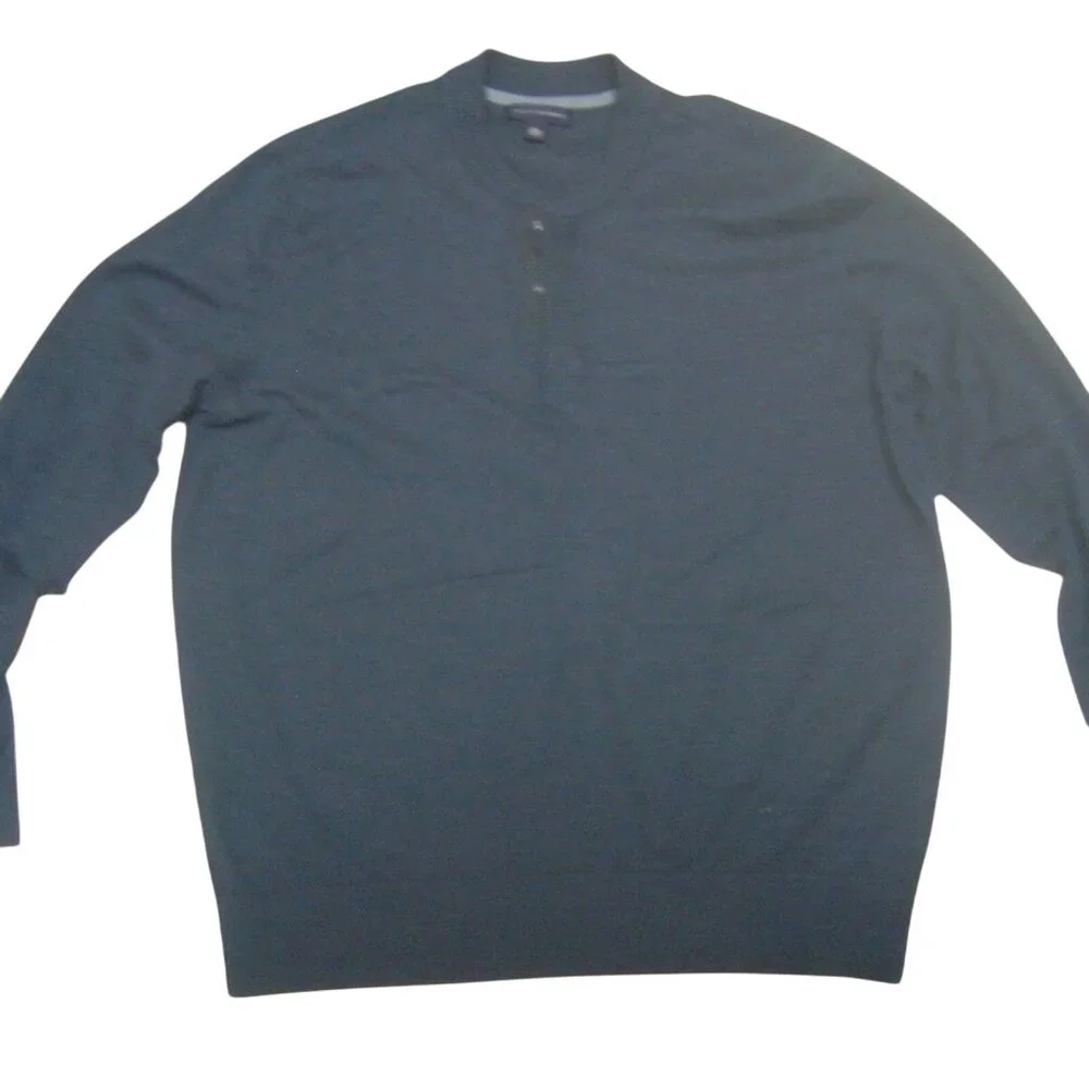 BANANA REPUBLIC GRAY 3 SNAP‎ PULLOVER SWEATER XL